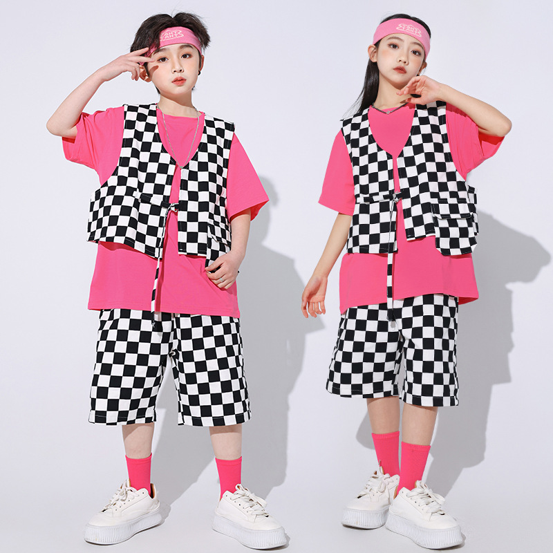 街舞儿童潮服秋冬男童嘻哈潮服爵士舞女童服装甜酷少儿hiphop走秀